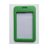 Picture of Green 86x54 mm Card holder / carrying case hard plastic / Badge holder. Clear on both sides. (vertical / portrait). 60270346