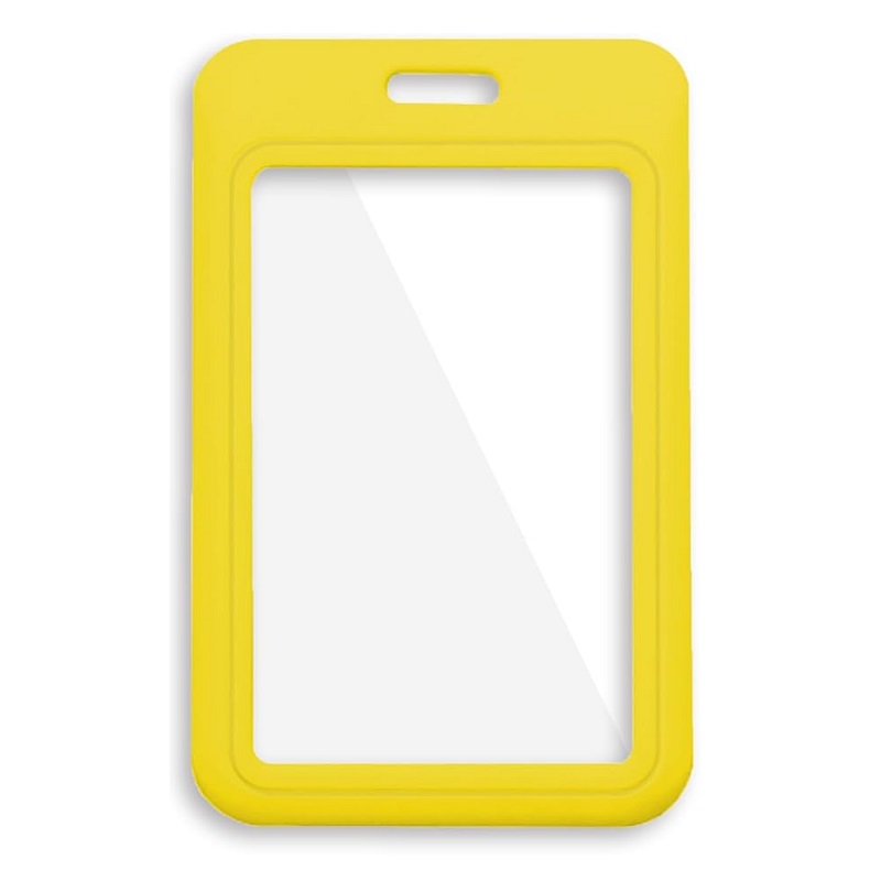 Bilde av Yellow 86x54 mm Card holder / carrying case hard plastic / Badge holder. Clear on both sides (vertical / portrait). 60270347 (DE,SE,NO,FI,RO,PL)