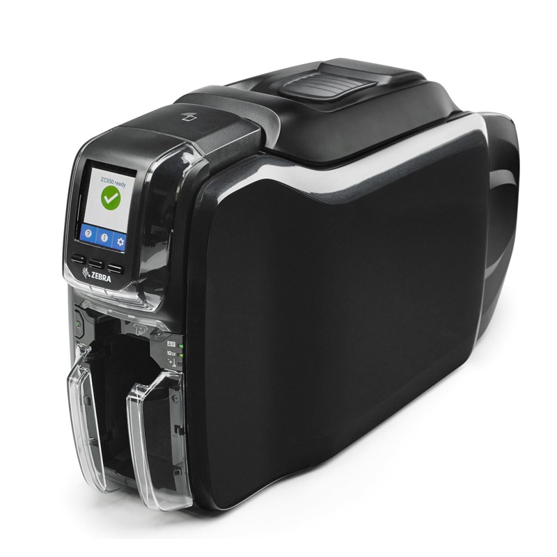 Picture of Zebra ZC350 Plastic Card Printer with USB and ethernet. ZC350SS