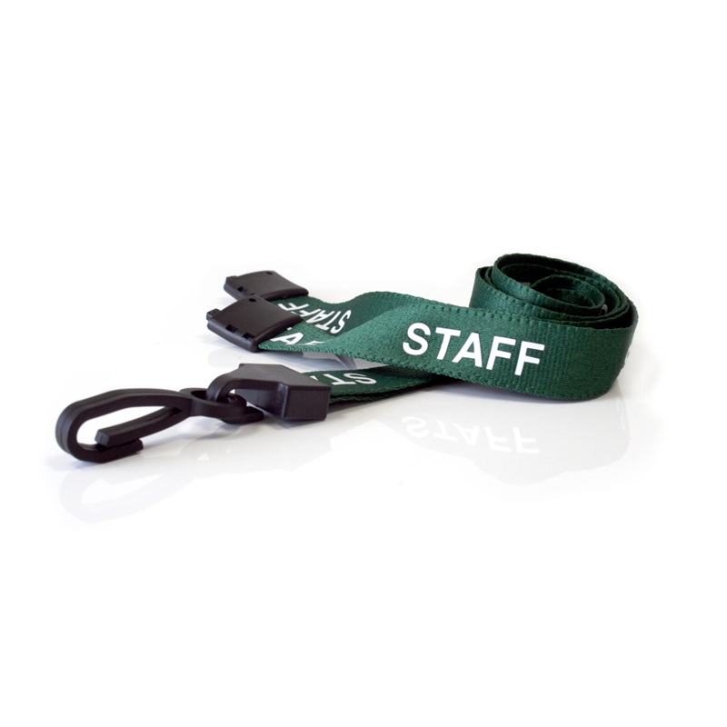 Billede af Staff grøn lanyard / Halssnor / Keyhanger / Nøglesnor / Halsrem 15 mm med plast krog. 60270589