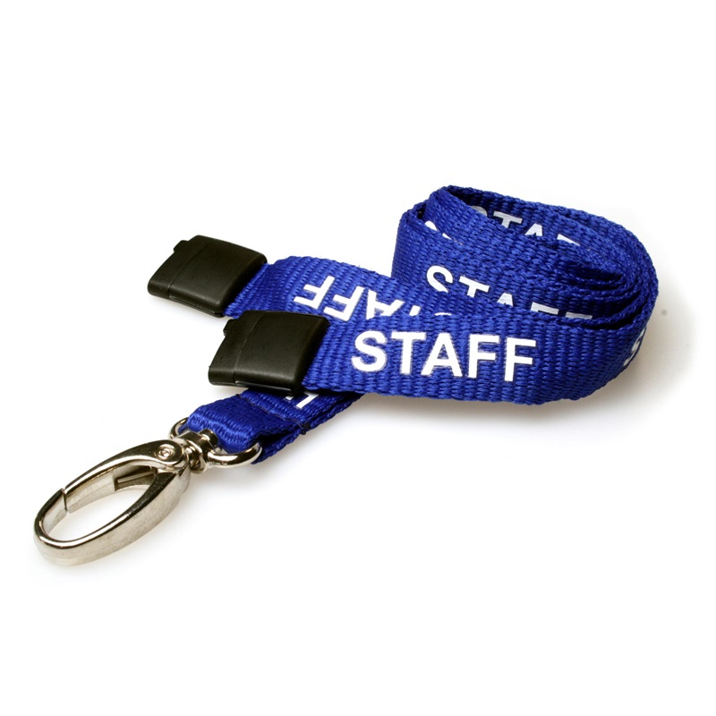 Billede af Staff blå lanyard / Halssnor / Keyhanger / Nøglesnor / Halsrem 15 mm med metal krog. 60270600