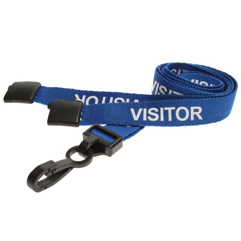 Billede af Visitor blå lanyard / Halssnor / Keyhanger / Nøglesnor / Halsrem 15 mm med plast krog. 60270602