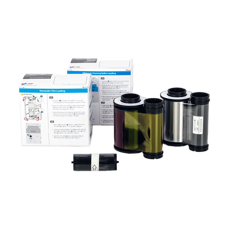 Billede af Smart-81 4 farve farvebånd (YMCK) og retransfer film - 500 print. Smart 55653547 / 653547.