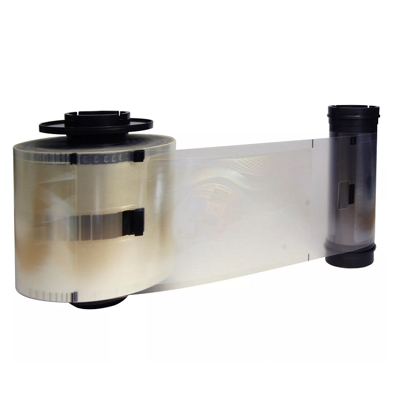 Picture of Smart-70 hologram with Globe design clear patch-type laminate ribbon/dye film (clear) - 500 print. Smart 55659121 / 659121.